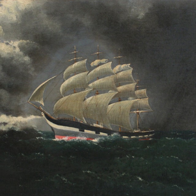 Ship on a stormy sea