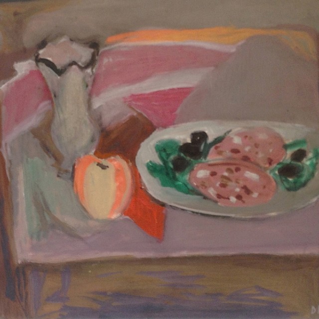 Still Life with Mortaddella verso View of Florence 1956