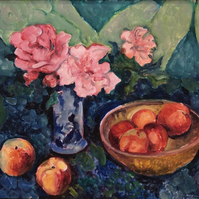 Still life with peaches and roses, 1978 (sold)