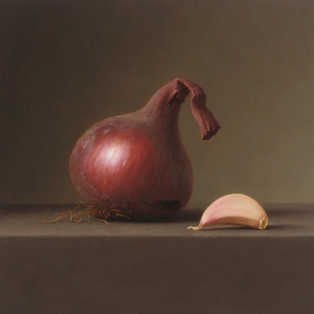 Red Onion with Garlic Clove
