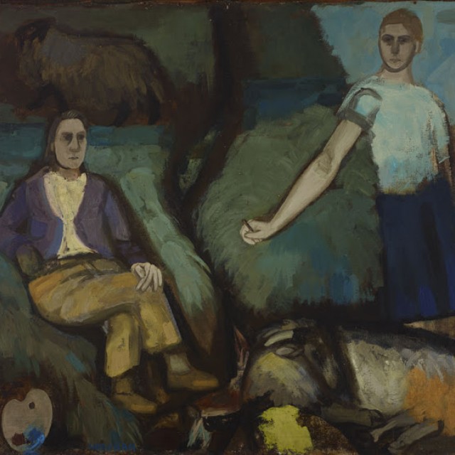 Two Painters in a Landscape (Margot & Joan), 1960