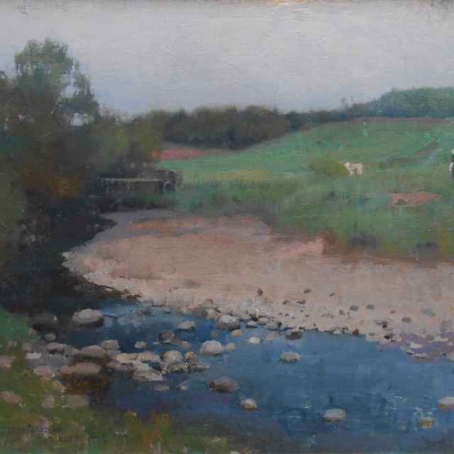 Moniaive, River with figure and sheep