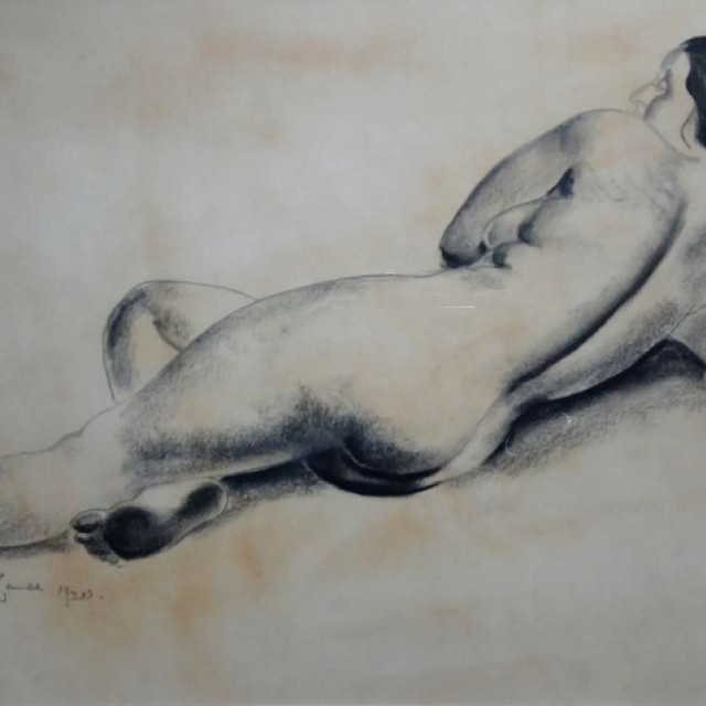 Seated Nude Reclining