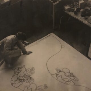 artist working in his studio