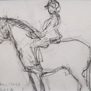 Figure on a pony learning to ride