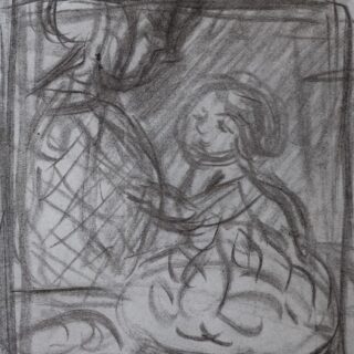 Mother and child by a table