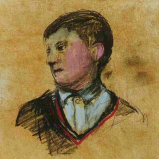 Drawing of a schoolboy in a jumper