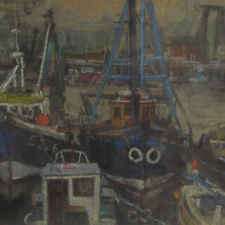 Fishing boats in a harbour