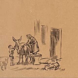 Figures with a donkey