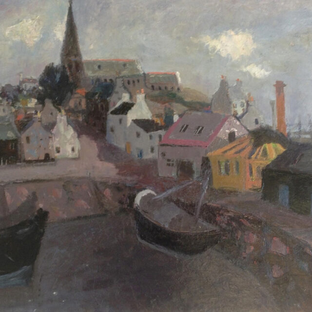 Harbour scene with boat